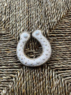 Irish Linen Lucky Pink Horseshoe Christmas Ornament