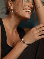 Betty & Biddy Thick Claddagh Bangle- Gold & Silver