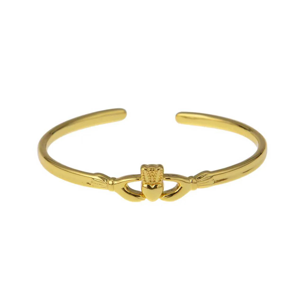 Betty & Biddy Delicate Claddagh Thin Bangle - Silver & Gold