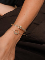 Betty & Biddy Delicate Claddagh Thin Bangle - Silver & Gold