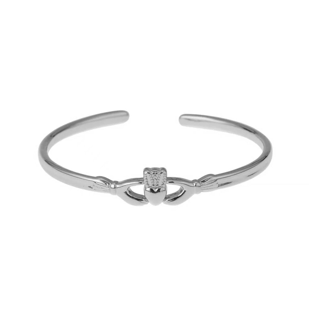Betty & Biddy Delicate Claddagh Thin Bangle - Silver & Gold
