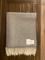 Foxford Belleek Cashmere Throw - Oxford Grey