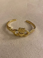 Betty & Biddy Thick Claddagh Bangle- Gold & Silver