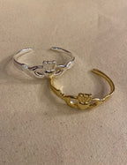 Betty & Biddy Thick Claddagh Bangle- Gold & Silver