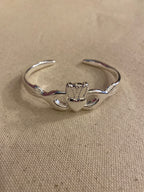 Betty & Biddy Thick Claddagh Bangle- Gold & Silver