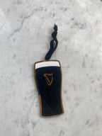 Gold Mirrored Guinness Christmas Ornament