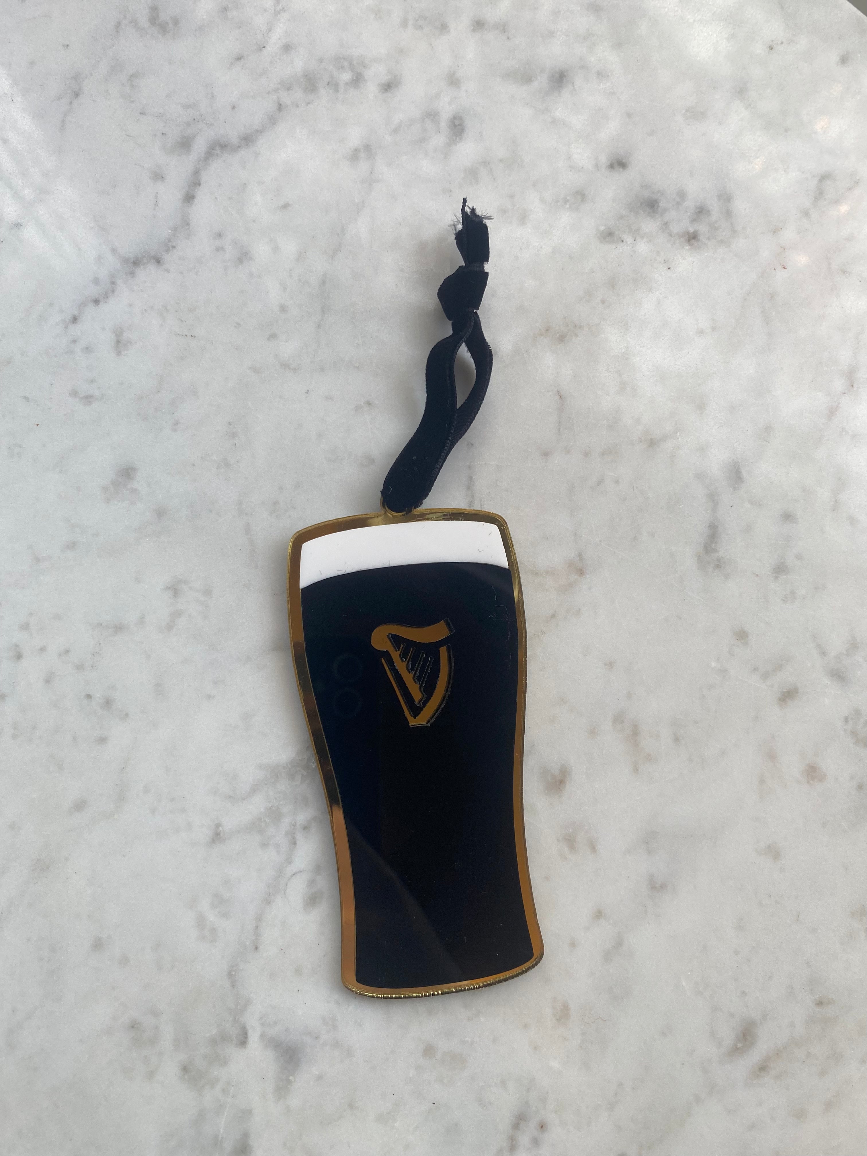 Gold Mirrored Guinness Christmas Ornament