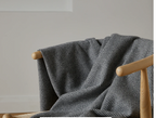 Foxford Belleek Cashmere Throw - Oxford Grey
