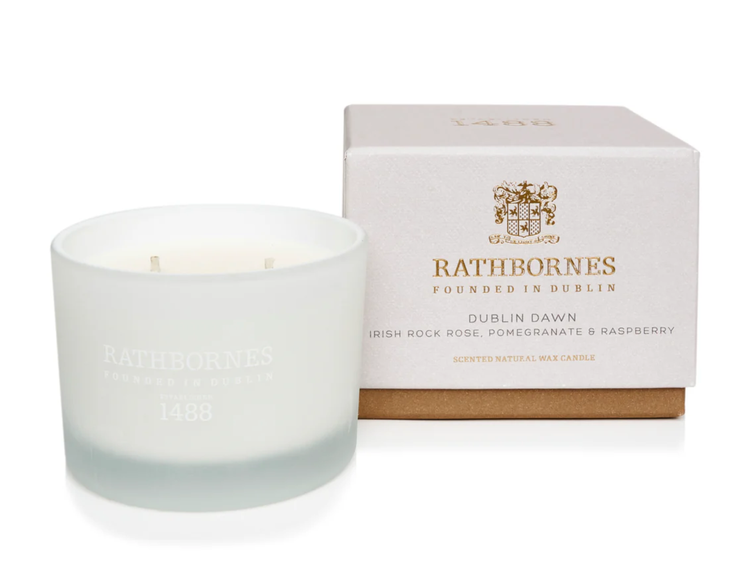 Rathbornes Candle- Dublin Dawn Scented Classic Candle (Irish Rock Rose, Davana And Raspberries)