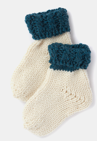 Aran Woolen Mills- Soft Merino Two Tone Baby Socks