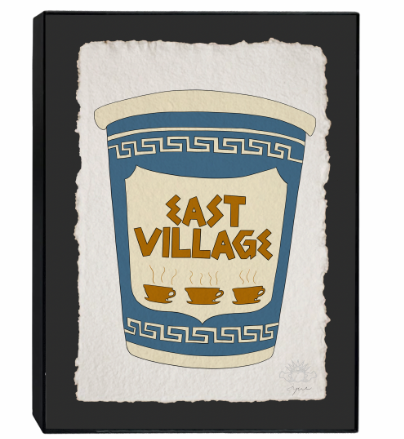 East Village Coffee Cup print by Fyrne New York