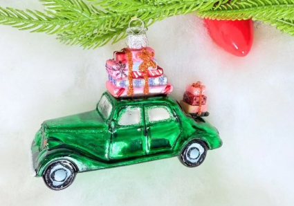 Cody Foster Green Car Christmas Ornament