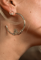 Betty & Biddy  Large Claddagh Hoop Earring- Gold & Silver