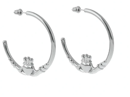 Betty & Biddy  Large Claddagh Hoop Earring- Gold & Silver